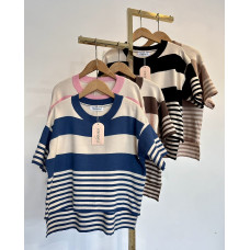 Striped Knit Short Sleeves