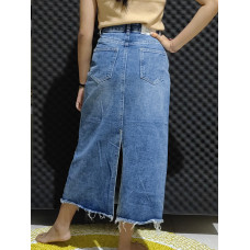 Jeans Skirt Midi Belah Belakang